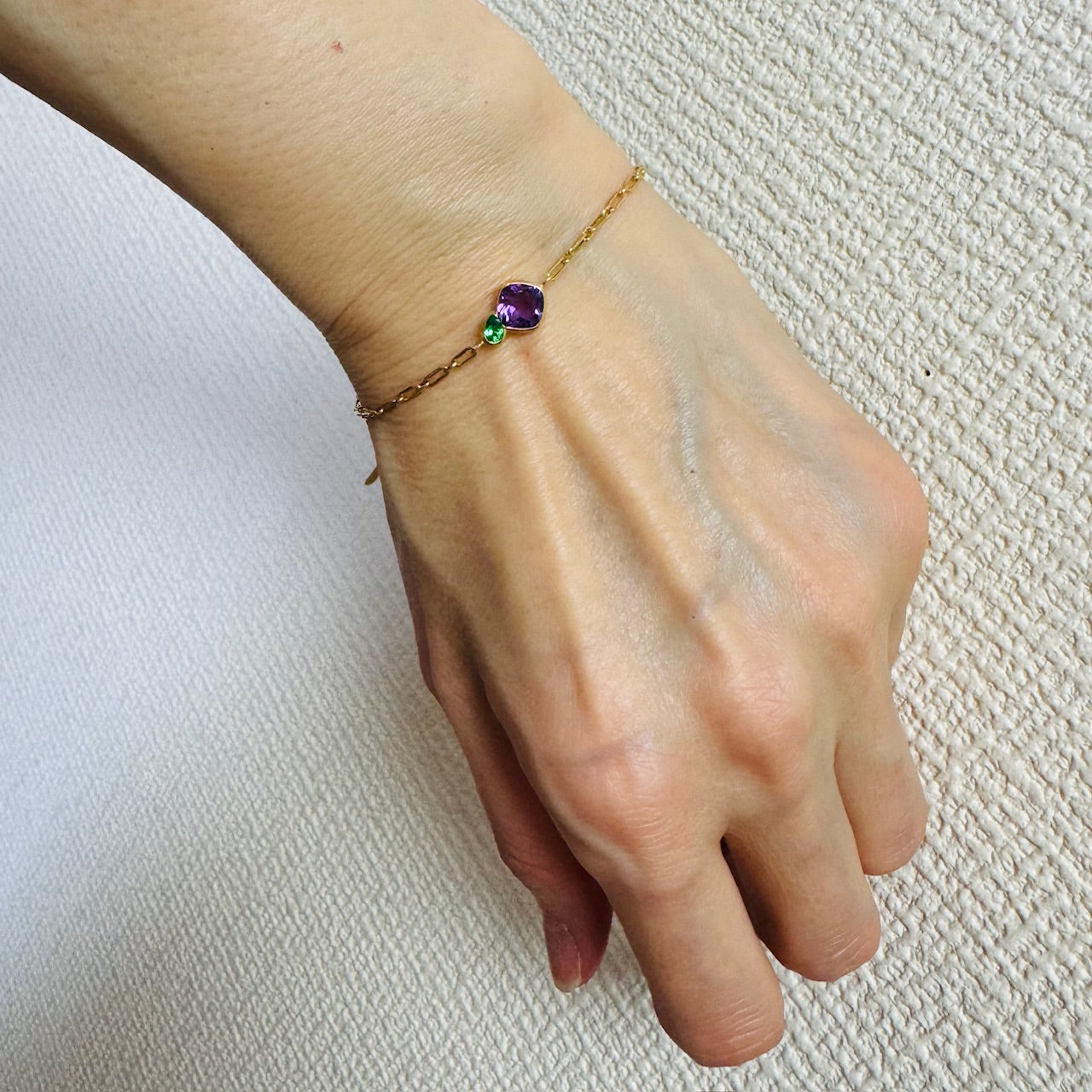 BALANCE : アメシスト・グリーンガーネット ブレスレット