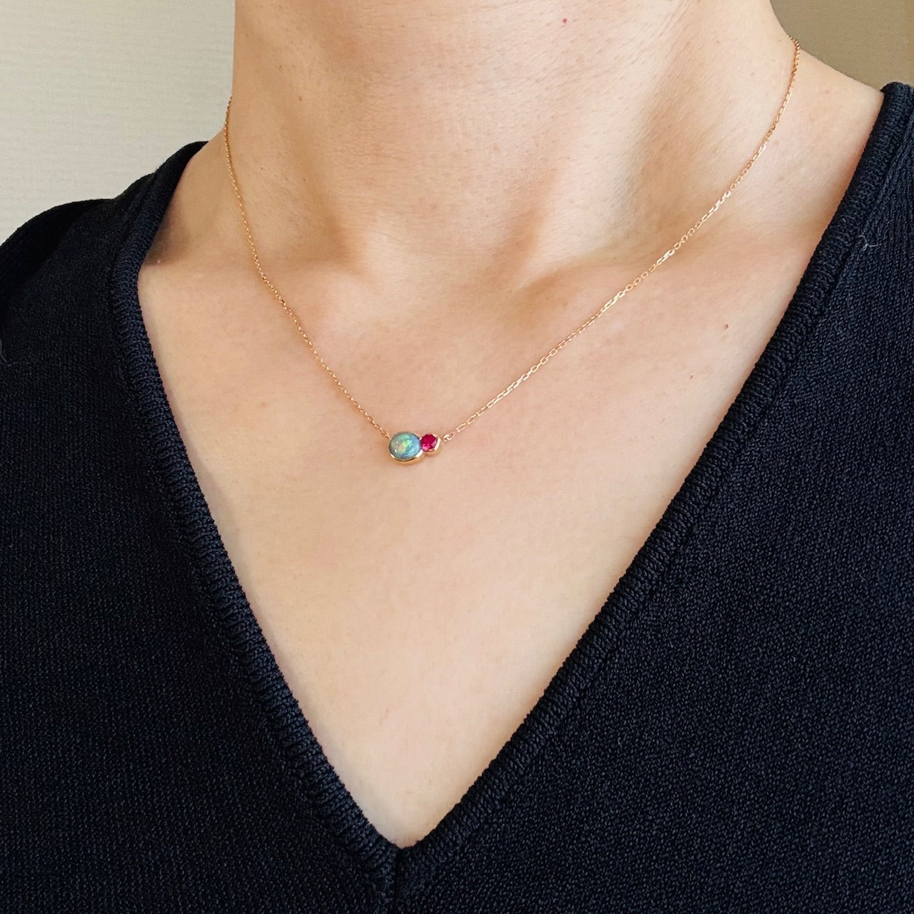 BALANCE : ブラックオパール・ルビー ペンダント