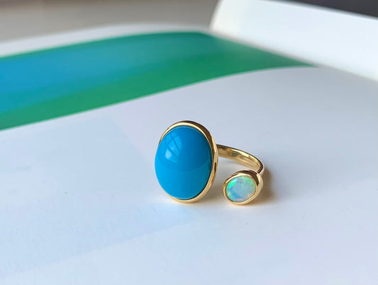 ＃155　空と海の宝石　ターコイズとオパール