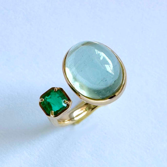BALANCE : アクアマリン エメラルド  リング