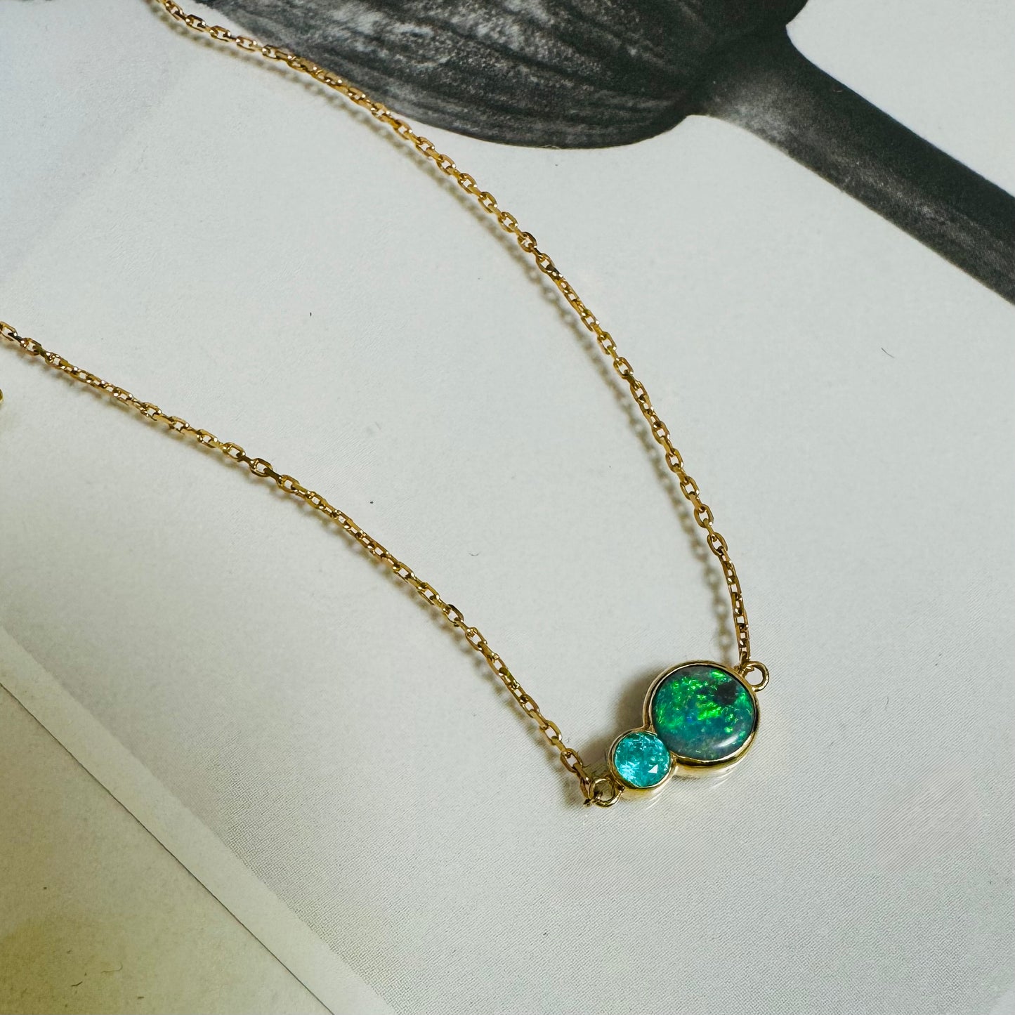 BLANCE : ブラックオパール・パライバトルマリン  ブレスレット