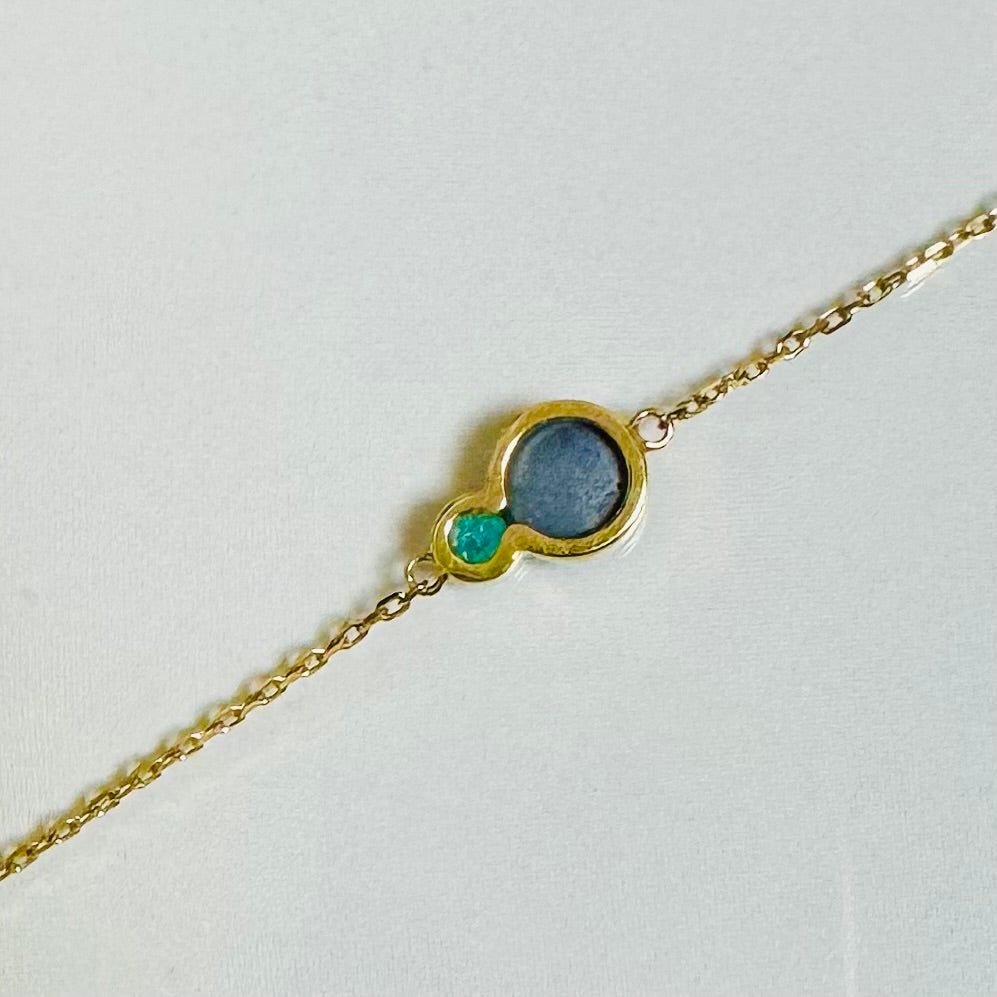 BLANCE : ブラックオパール・パライバトルマリン  ブレスレット