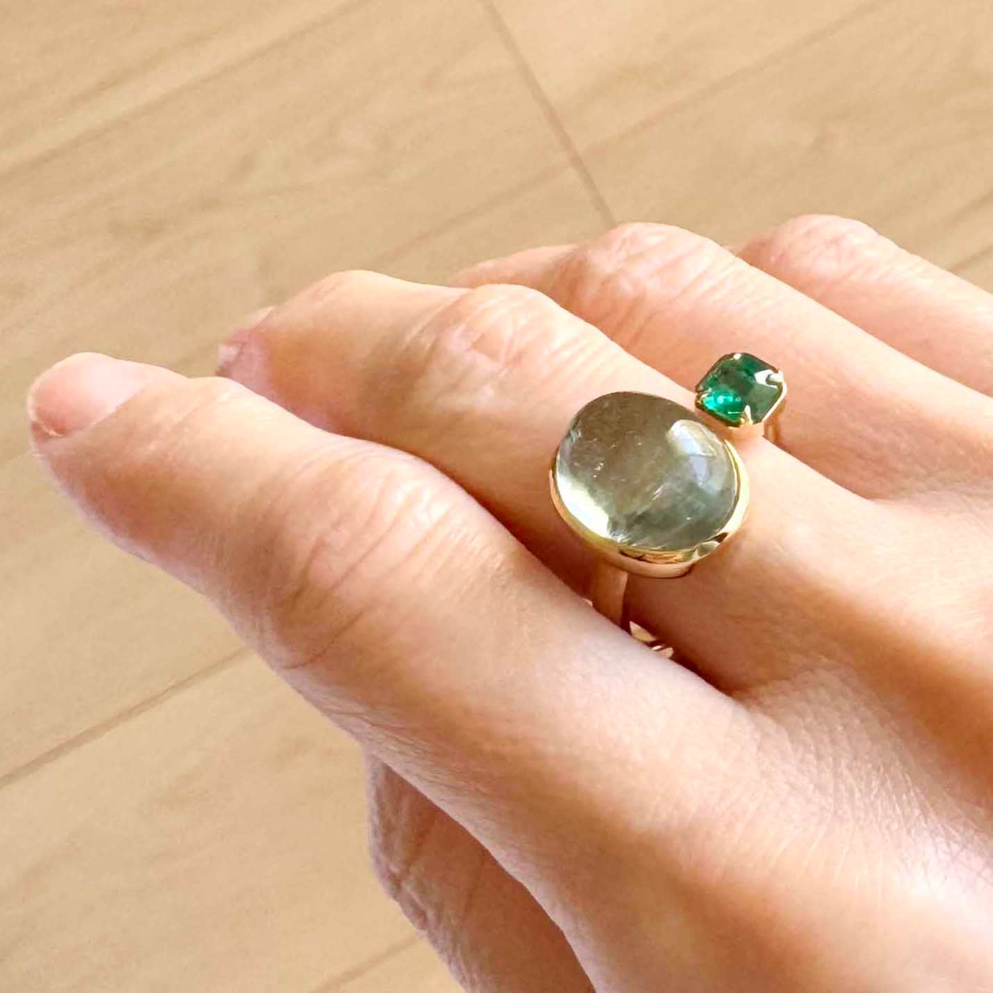 BALANCE : アクアマリン エメラルド  リング