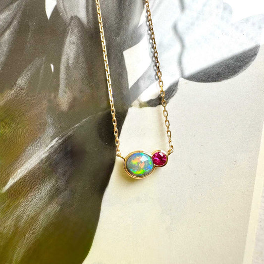 BALANCE : ブラックオパール・ルビー  ペンダント