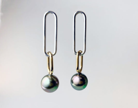 Chain : Earrings Black Pearl　販売終了